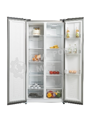 Холодильник Бирюса SBS 400 DI нержавеющая сталь двухкамерный 232/168 л морозилка слева, NoFrost, Side-by-side