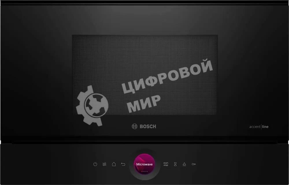 Микроволновая печь встраиваемая Bosch BFR9221B1 черный, 21 л, 900 Вт, переключатели - поворотный механизм/сенсор