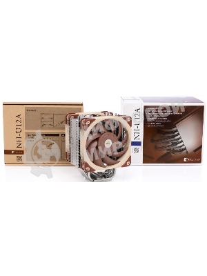Кулер для процессора Noctua NH-U12A, 120 мм, медь, 450-2000 об/мин, 22.6 дБ, 4 pin PWM, 169 Вт, высота 158 мм