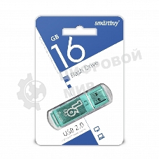 Флешка USB Smartbuy Glossy series Green (SB16GBGS-G), 16Gb, USB 2.0, R/W 25/15, зеленый