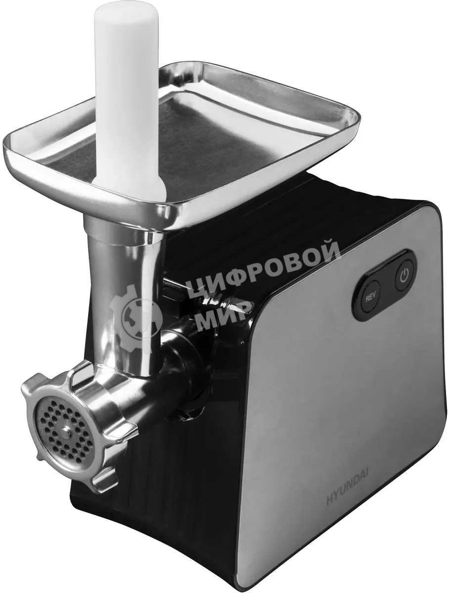 Мясорубка электрическая Hyundai HY-MG2322 серый, 1200 Вт, 2.2 кг/мин, реверс, защита от перегрузки, насадки - 5