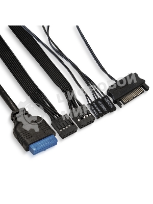 Компьютерный корпус Miditower ExeGate EVO-8225-NPX600 (ATX, БП 600NPX с вент. 12см, 2хUSB+1хUSB 3.0, черный, 2 вент. с RGb подсветкой и полоса на передней панели, боковая панель - закаленное стекло)