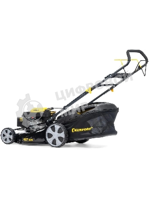 Газонокосилка Champion LM4627 (2,6кВт привод травосб.60л. шир.460мм 25-75мм 31,6кг 3в1)(Газонокосилка самоходная, Объем двигателя 139 см3, вес без травосборника 31,6 кг, Объем топливного бака 1,0 л, Мощность 2,6/3,5 кВт/л.с., объем травосборника 60 л, ширина среза 460 мм, высота среза 25-70 мм.)