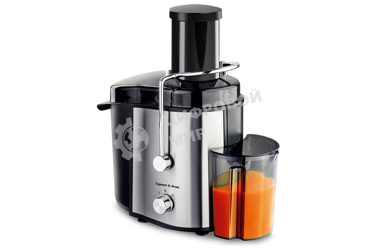 Соковыжималка Zigmund & Shtain EJ-751 стальной/чёрный, центробежная, 1000 Вт, 900 мл, механическое