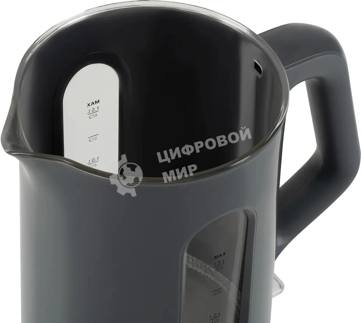 Чайник электрический Hyundai HYK-G4508 1.5л. 1700Вт серый/прозрачный корпус: стекло