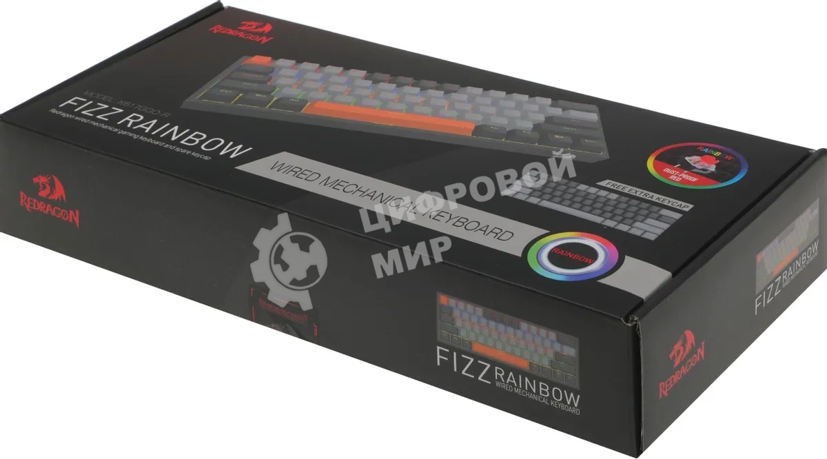 Клавиатура Redragon Fizz проводная, USB Type-A, серый