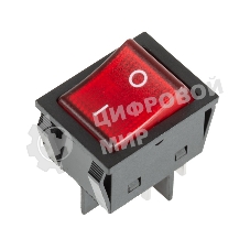 Выключатель клавишный Rexant 250V 30А (4с) ON-OFF красный с подсветкой