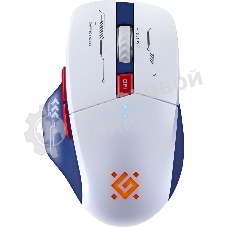 Мышь беспроводная Defender Tisa GM-126 белый/синий, 1600 dpi, радиоканал, Bluetooth, USB, кнопки - 6