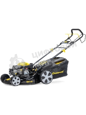 Газонокосилка Champion LM4627 (2,6кВт привод травосб.60л. шир.460мм 25-75мм 31,6кг 3в1)(Газонокосилка самоходная, Объем двигателя 139 см3, вес без травосборника 31,6 кг, Объем топливного бака 1,0 л, Мощность 2,6/3,5 кВт/л.с., объем травосборника 60 л, ширина среза 460 мм, высота среза 25-70 мм.)