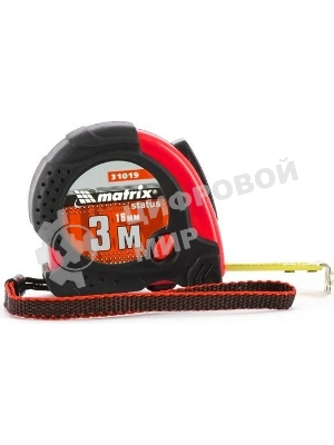 Рулетка Matrix status magnet fixation 3 мх16мм обрезиненный корпус зацеп с магнитом