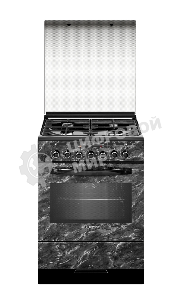 Плита комбинированная Gefest ПГЭ 6302-03 0053 черный, конфорок 4 газовых, духовка 55 л, 60 см x 85 см x 60 см