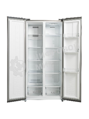 Холодильник Бирюса SBS 400 DI нержавеющая сталь двухкамерный 232/168 л морозилка слева, NoFrost, Side-by-side
