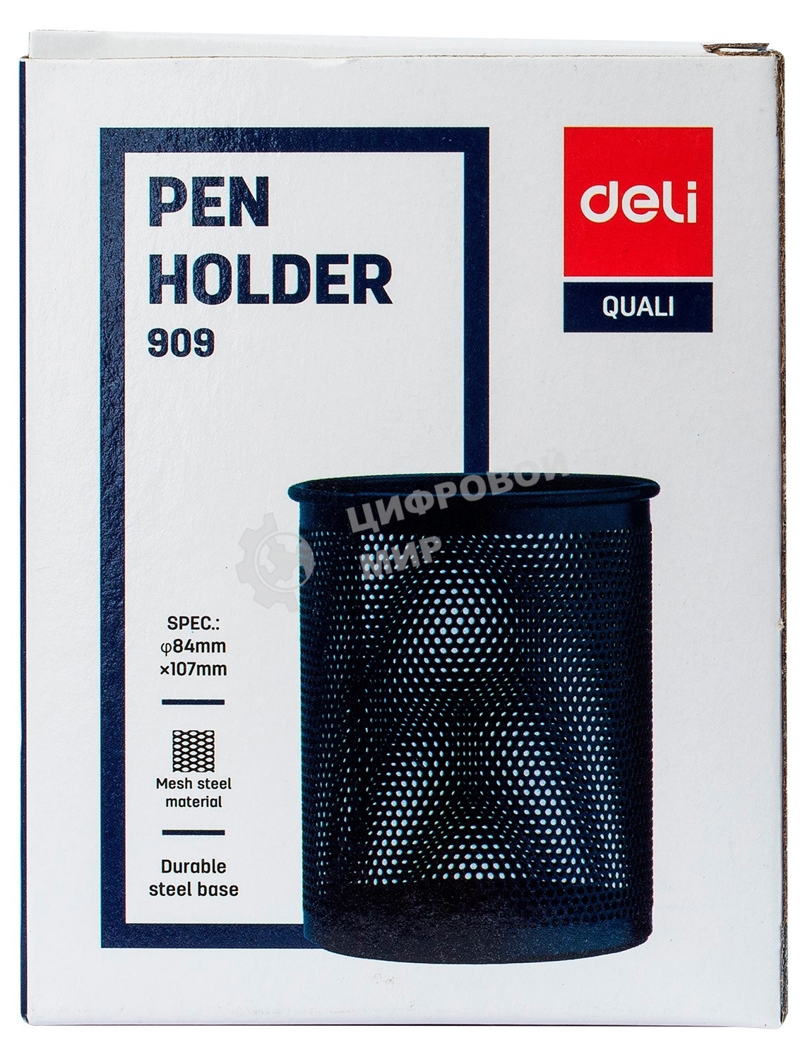 Подставка Deli E909 для письменных принадлежностей, черный, металл, сетка