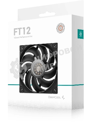 Вентилятор для корпуса DEEPCOOL FT12 черный, 120 мм, 2150 об/мин, 32 дБ, 4 pin