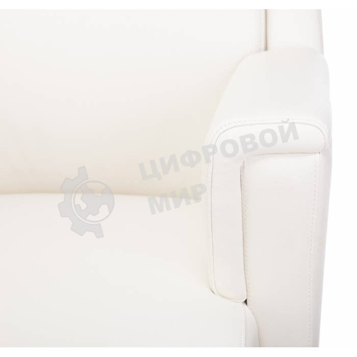 Кресло руководителя Бюрократ DUKE белый, кожа, крестовина металл/дерево
