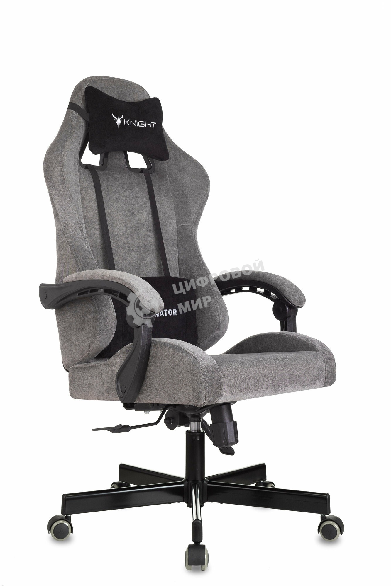Кресло игровое Knight Terminator серый Light-19, крестов. металл