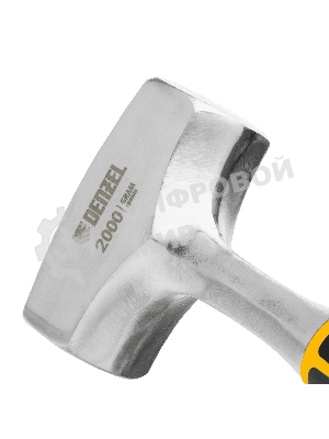 Кувалда Denzel 2 кг, цельнометаллическая, двухкомпонентная рукоятка