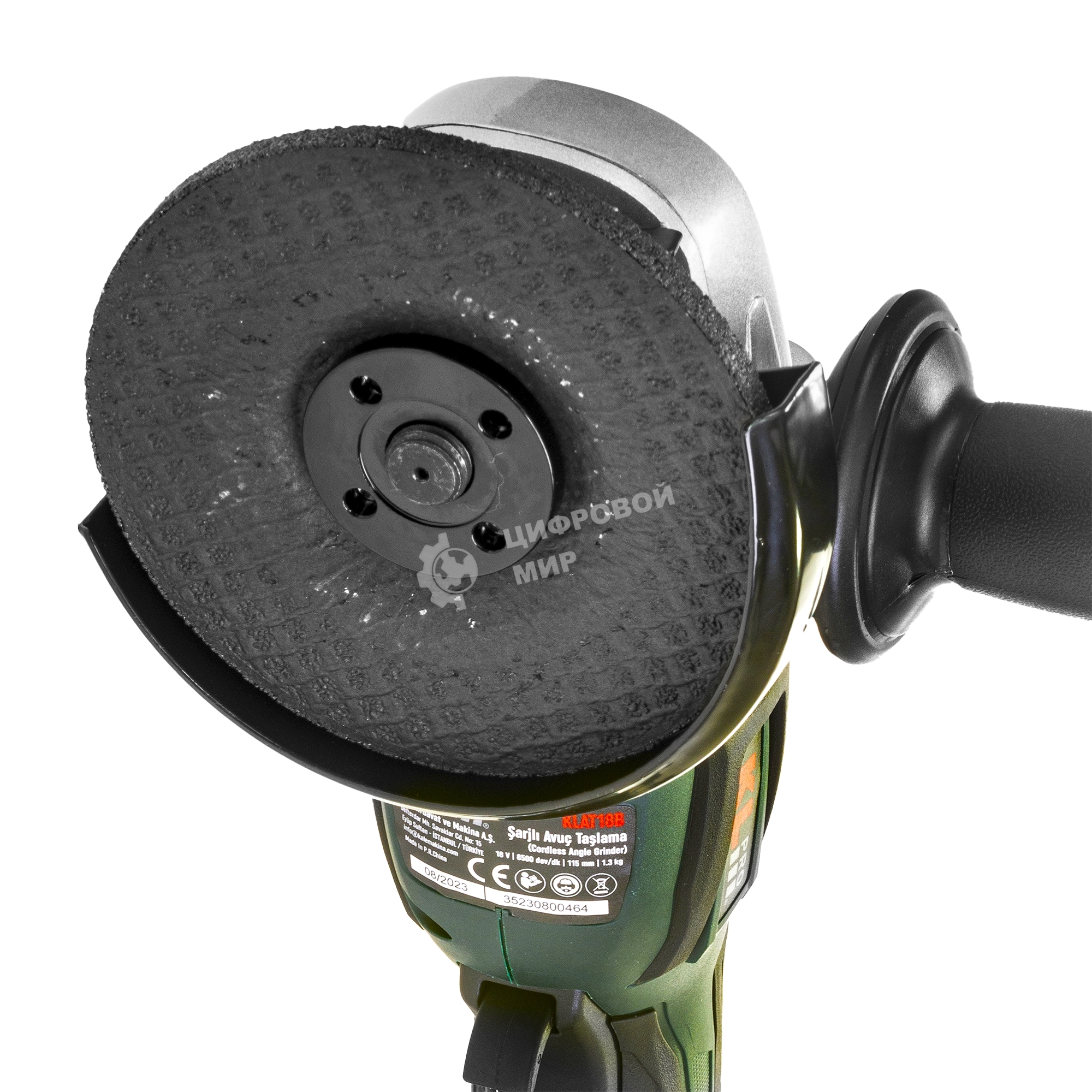Угловая шлифовальная машина бесщеточная (болгарка) аккумуляторная KLPRO KLAT18B-20 (18В, Li-ion-2шт, 2.0Ач, 115мм, М14, 8500 об/мин З/У,сумка)