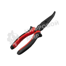 Длинногубцы Matrix black nickel 200 мм, изогнутые, двухкомпонентные рукоятки