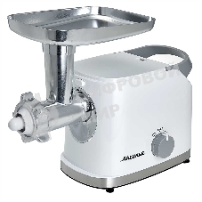 Мясорубка электрическая АКСИНЬЯ КС-2004 белый, 3000 Вт, 3.0 кг/мин, реверс, защита от перегрузки, насадки - 6