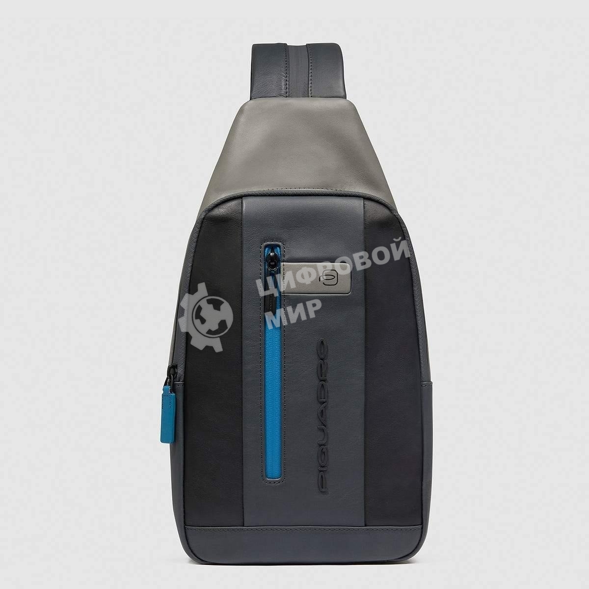 Рюкзак слинг мужской Piquadro Urban CA6540UB00/NGR, кожа, черный/серый