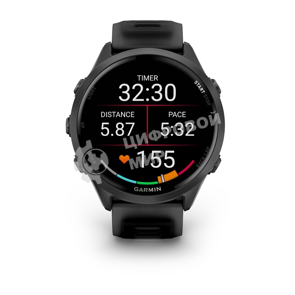 Умные часы Garmin Forerunner 570 черный, темно-серый безель, черный ремешок 47мм