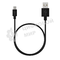 Кабель Maxvi MC-02 black USB-A - Type-C ток макс. нагрузки 2А, макс. напряжение 5V, длина кабеля 1м, материал PVC, черный