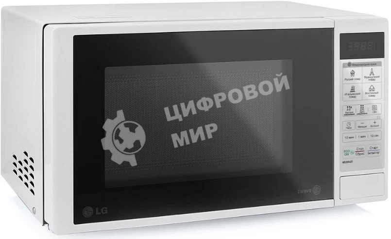 Микроволновая печь LG MS20R42D белый, 20 л, 700 Вт, переключатели - сенсор