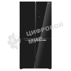 Холодильник Korting KNFM 84177 GN черный стекло трехкамерный 305/169л морозилка снизу, No Frost