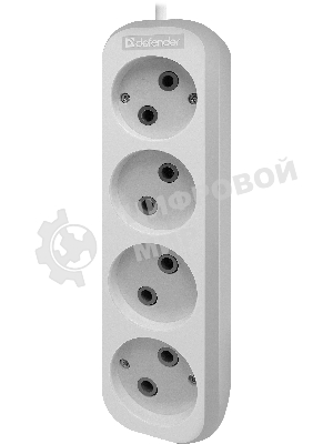 Удлинитель без заземления Defender B240 10 А, 5 м, без заземления