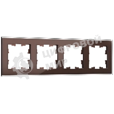 Рамка 4-местная IEK BRITE РУ-4-2-БрТБ (BR-M42-G-K45) стекло темная бронза