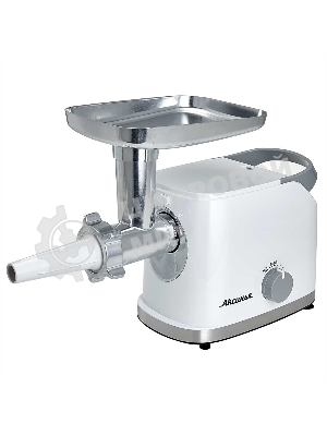 Мясорубка электрическая АКСИНЬЯ КС-2004 белый, 3000 Вт, 3.0 кг/мин, реверс, защита от перегрузки, насадки - 6