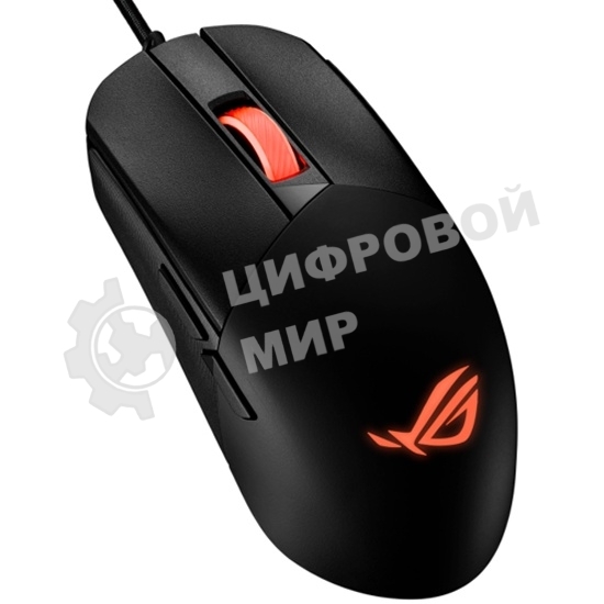 Мышь проводная ASUS P518 ROG STRIX IMPACT III черный, 12000 dpi, USB, кнопки - 5