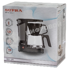 Кофеварка капельная SUPRA CMS-1240 черный, исп. кофе - молотый, 1.25 л, 750 Вт.