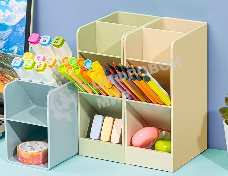 Подставка Deli 8940Green для письменных принадлежностей 60x91x152мм зеленый