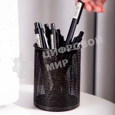 Подставка Deli E909 для письменных принадлежностей, черный, металл, сетка