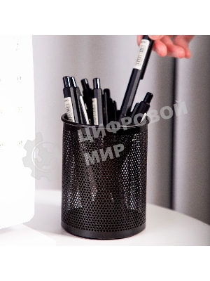 Подставка Deli E909 для письменных принадлежностей, черный, металл, сетка