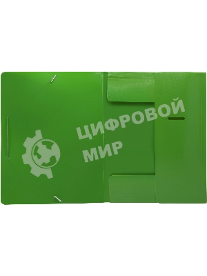 Папка на резинке Silwerhof Eco A4, пластик, корешок 15мм, 0.5мм, зеленый