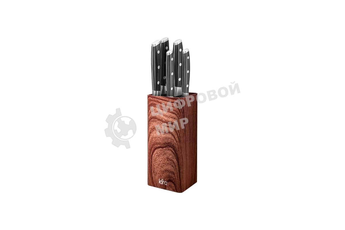 Подставка для ножей универсальная LARA LR05-102 Wood <квадрат> Soft touch