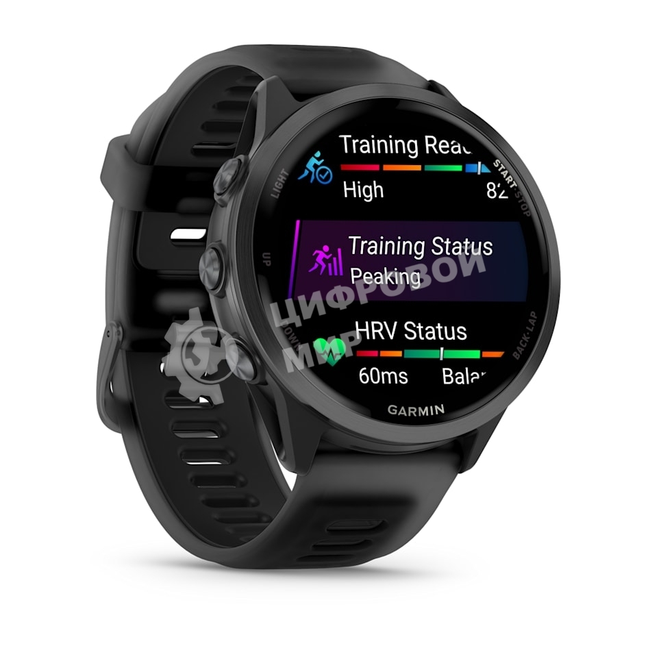 Умные часы Garmin Forerunner 570 черный, темно-серый безель, черный ремешок 47мм