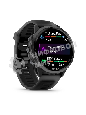 Умные часы Garmin Forerunner 570 черный, темно-серый безель, черный ремешок 47мм