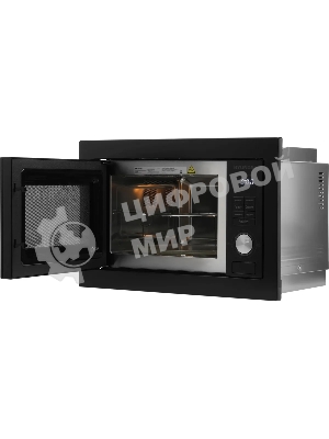 Микроволновая печь встраиваемая Hyundai HBW 2544 BG черный, 25 л, 900 Вт, переключатели - кнопки/поворотный механизм