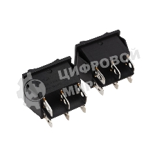 Выключатель клавишный Rexant 250V 15А (6с) (ON)-OFF-(ON) черный с нейтралью Б/Фикс