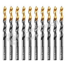 Сверло по металлу Denzel 6,5 мм, HSS-Tin, Golden Tip, 10 шт.