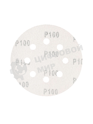 Круг шлифовальный PATRIOT на липучке, 125 мм, Р100, 8 отверстий, 5 шт