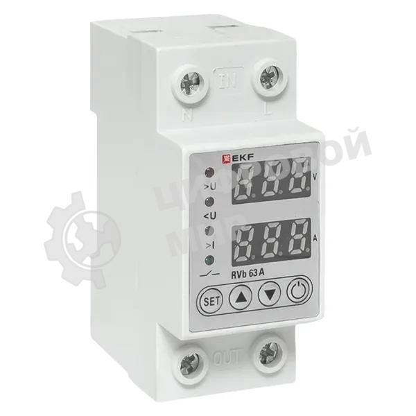 Реле напряжения и тока с дисп. EKF RVb 63A