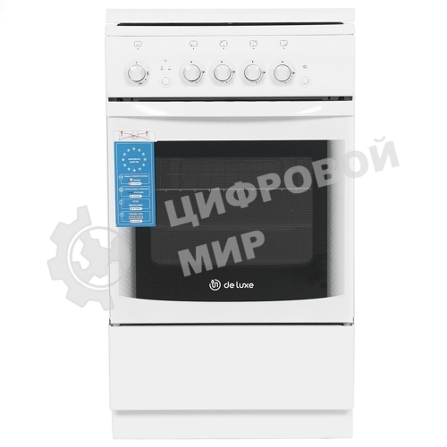 Плита газовая De Luxe 5040.44Г (КР) ЧР белый, конфорок 4 шт, духовка 46 л, 50 см x 85 см x 50 см