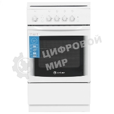 Плита газовая De Luxe 5040.44Г (КР) ЧР белый, конфорок 4 шт, духовка 46 л, 50 см x 85 см x 50 см