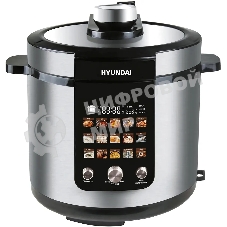 Мультиварка-скороварка Hyundai HYMC-2402 серебристый/черный, 6 л, 1200 Вт, сенсорное, 13 программ