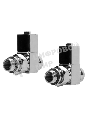 Набор дизайн-вентилей, CUBE, прямой (хром) 1/2